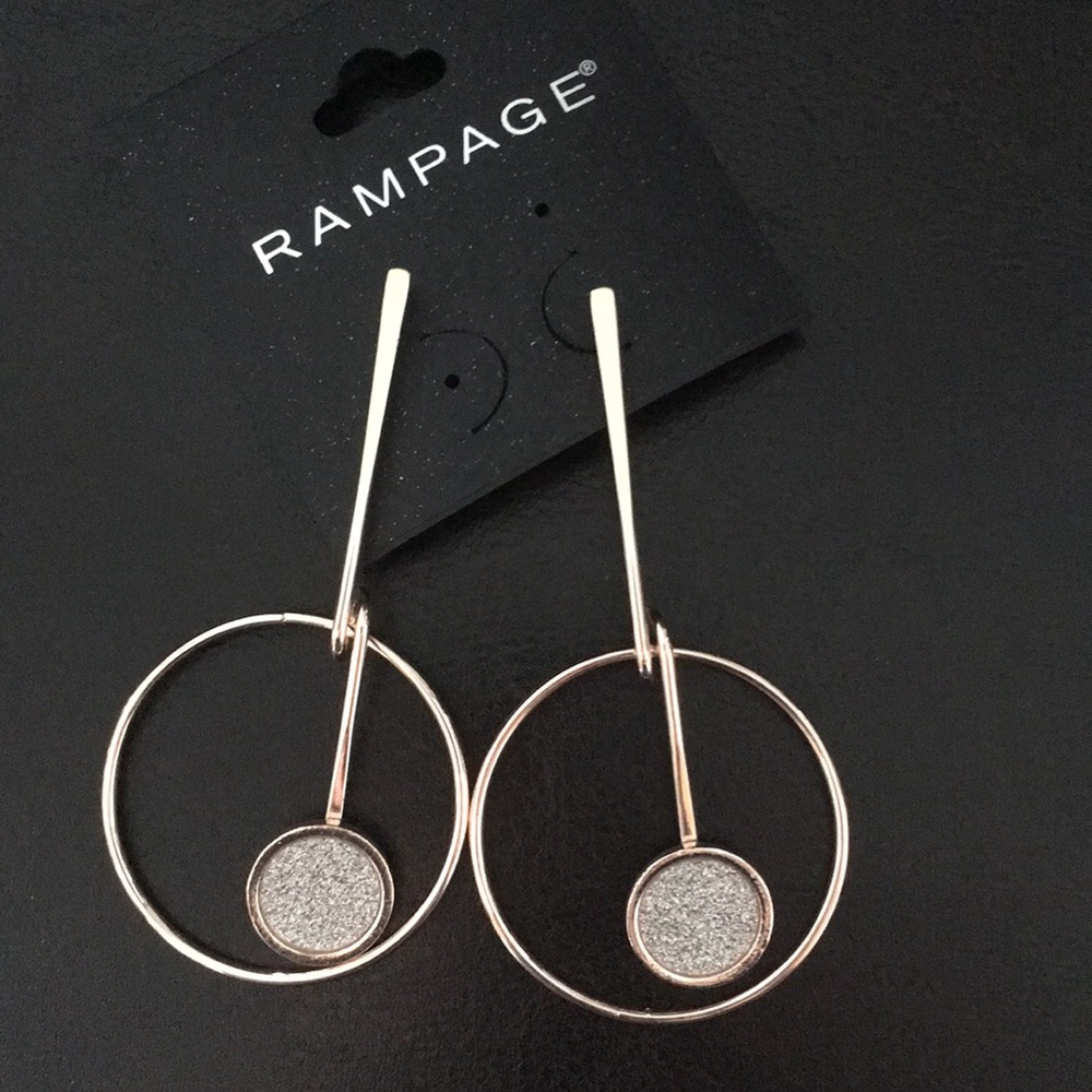 Rampage Shiny Gold & Silver Moving Earrings